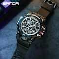 Miniatyrbild 4 av 6: SANDA koreansk modetrend utomhus fritid vattentät multifunktion elektronisk watch i universitetsstudenten Watch Army Green