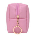 Miniatyrbild 6 av 6: PURDORED 1 st solid kosmetisk väska för kvinnor Läder resor sminkväska Organizer Toalettartiklar Solid kvinnlig förvaring case light pink