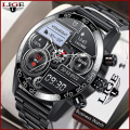Miniatyrbild 2 av 6: LIGE Ny AMOLED HD Bluetooth Call Smart Watch Herr Blodtryck Vattentät Watch För Herr Business Sport Armband Herr SmartWatch steel belt black AMOLED Smart Watch