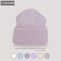 Miniatyrbild 2 av 6: Visrover 9 Färger Unisex Solid Färgade Mössor Vinterhatt För Kvinna Stickad Bonnet Acryl Kvinna Höst Varma Skullies 4-lurex mocha