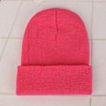 Miniatyrbild 1 av 6: Mössa Vinter för Kvinnor Män Pojkar Flickor Virkad Skullies Hatt Enfärgad Unisex Höststickad Mössa Cap Vilda Tillbehör peach red Head 45-60cm