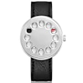 Miniatyrbild 1 av 6: Unik Creative Halv Transparent Unisex watch klocka För män Kvinnor Par Nörd Snygga Läder Armbandsur Mode Quartz watch DESIGN 2 (A)