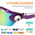 Miniatyrbild 4 av 6: Snygga solglasögon för utomhusaktiviteter UV 400 Skydd Polariserade glasögon Cykling Löpning Sport Solglasögon Glasögon Män Kvinnor Transparent Black