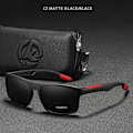 Miniatyrbild 1 av 6: KDEAM Rectangular Ultra Light TR90 Solglasögon Herr Polariserad TAC 1,1 mm Tjocklek Lins Solglasögon Kvinnor Sport Kat.3 C2 Matte black TR90 Polarized