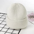 Miniatyrbild 1 av 6: Visrover 9 Färger Unisex Solid Färgade Mössor Vinterhatt För Kvinna Stickad Bonnet Acryl Kvinna Höst Varma Skullies 4-lurex white