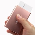 Miniatyrbild 2 av 6: Metall Visitkortshållare Hand Push Card Case Bankkort Medlemspaket Ultra Tunt Visitkort Förpackning Box Organizer B-rose