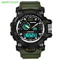 Miniatyrbild 1 av 6: SANDA koreansk modetrend utomhus fritid vattentät multifunktion elektronisk watch i universitetsstudenten Watch Army Green 2