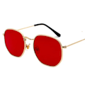 Miniatyrbild 1 av 6: Hexagon Solglasögon Dam Märke Designer Solglasögon Män Fyrkantig metallbåge Körning Fiske Glasögon Goggle Zonnebril Mannen gold clear red No Polarized