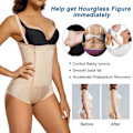 Miniatyrbild 6 av 6: Nadainaa body shaper latex shapewear kvinnor rumplyftare magkontroll shaper bantning underkläder gördelförstärkare magformning 7096 Back M