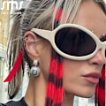 Miniatyrbild 6 av 6: Y2k Oversized Punk Solglasögon Nya Damer Män Trender Goggle Solglasögon Dam Lyxmärke Designer Glasögon UV400 Shades Glasögon Style B5 As Shown