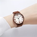Miniatyrbild 4 av 6: Dammode Silikonklockor Set Minimalistisk Högt antal kvaliteter Big Dial Dam Quartz Armbandsur med Casual Clock Presents brown