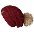 Miniatyrbild 1 av 6: Talk Höst- & Vintermössa för Kvinnor Stickad Pompommössa Slouchy Beanie Skullies för Kvinnor Svart Röd Gul Bonnet Cap Wine red 2