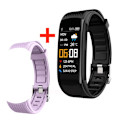 Miniatyrbild 1 av 6: C5S Smart Watch Dam Blodtrycksmätare Vattentät Pulsklocka Fitness Watch Armband För Android iOS Män Smartwatch Black Add LP strap