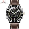Miniatyrbild 1 av 5: Lyxmärke Herr NAVIFORCE 9144 Army Military Watch Digital Läder Sport vattentäta Klockor Kvarts Herrklocka Relogio Masculino BYDBN