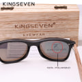 Miniatyrbild 3 av 5: KINGSEVEN Mode Män Solglasögon Polariserad Valnöt Trä Spegel UV400 Lens Solglasögon Dam Märkesdesign Färgglada nyanser Handgjorda Red Walnut Wood Orignal KINGSEVEN