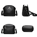 Miniatyrbild 5 av 6: Små crossbody-väskor i massivt läder för kvinnor Nya enkel väska med flera fickor, designer Casual axelväskor Sac A Main Green-2