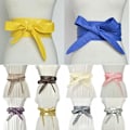 Miniatyrbild 3 av 6: Kvinnor Snörning Pu-läderbälte Nytt Bowknot Bälten Längre Bred Bind Midjeband Slips Rosett Dam Klänning Dekoration Mode 2022 grey one size