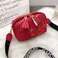 Miniatyrbild 1 av 6: Ny liten dragkedja Crossbody-väskor för kvinnor sommar PU-läder Axelväska för flicka Handväska Mode telefonväska Red