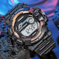 Miniatyrbild 3 av 6: Mode herr LED digital watch Date Sport utomhus elektronisk watch för män Toppmärke Lyx militärklockor relogio masculino Gold 1