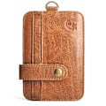 Miniatyrbild 5 av 6: Retro unisex ung smal minimalistisk plånbok Kohud Läder VIP ID Kreditkortshållare Kort handväska Läder Bank Multi Slot Card brown