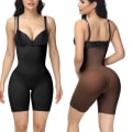 Miniatyrbild 5 av 6: Sömlös kroppsdräkt för kvinnor Postpartum modellering Push Up Korsett Butt Lifter Shapewear Bantning Body Shaper Bröstförbättrande underkläder Black L