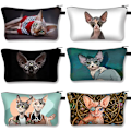 Miniatyrbild 2 av 6: Sphynx Cat Print Kosmetikväska Kvinna Multifunktionell Skönhetsväska Dammtät förvaringsväska Dam Rese Case flickor Makeupväska shzbwumaom11