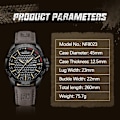 Miniatyrbild 3 av 6: NAVIFORCE Herr Casual Militär Quartz Watch för män Läder Vattentät klocka Relogio Masculino NF8023 SYLBN-BOX