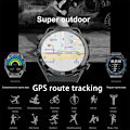 Miniatyrbild 4 av 6: NFC AMOLED Smart Watch Herr Custom Dial Svara Ring Sport GPS Track Kompass IP68 Vattentät Smartwatch För Huawei Ultimate Silver Mesh Belt