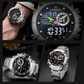 Miniatyrbild 3 av 6: NAVIFORCE Casual Quartz Watch Herr Rostfritt stål Herr Army Militär Led-klocka Man Vattentäta Klockor relogio masculino Coffee Box