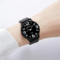 Miniatyrbild 3 av 6: Dammode Silikonklockor Set Minimalistisk Högt antal kvaliteter Big Dial Dam Quartz Armbandsur med Casual Clock Presents black