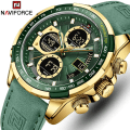 Miniatyrbild 2 av 6: Nya NAVIFORCE klockor för män Läder Herr Militär Sport Vattentät watch Quartz Armbandsur Kronograf Manklocka With Box2