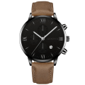 Miniatyrbild 5 av 6: Mode Genève Män Datum Legering Case Syntetiskt Läder Analog Kvarts Watch Man Klocka Toppmärke Lyx Relogio Masculino 13 Brown-Silver-Whit