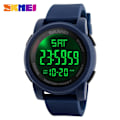 Miniatyrbild 3 av 6: SKMEI 1257 LED Digital Alarm Herrklockor Multifunktionssilikonband Vattentät Sportklockor Herrklocka Man Relogio Masculino Blue With Box