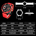 Miniatyrbild 3 av 6: Watch Herr Lyxmärke Kända Dual Time Military Relogio Masculino 57mm 3D Stort case Quartz Herrklockor Röd Manklocka with box