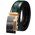 Miniatyrbild 1 av 6: Högkvalitativt grönt äkta läder Herrbälten Lot Styles Automatiska spännen för klänning Jeans Kostym Herr Midjeband Bälte Bröllopspresent 2086DMI 130cm