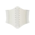 Miniatyrbild 1 av 4: Kvinnor Ultra Super Bredt Bälte Metall Fjärilskedja Elastiskt Korsettbälte Mode Pu Läder Högmidja Bälte Kläder Accessoarer white style 1 elastic