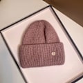 Miniatyrbild 1 av 6: Uspop Nya Dammössor Vinter Tjocka Varma Stickade Mössor Enfärgad Bokstav M Mjukt Hår Skullies Beanies Bean paste Pink elastic 53-59 cm