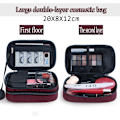 Miniatyrbild 6 av 6: Case Snygg vattentät kosmetisk väska Organizer Case Toalettpaket för mini case toalettpåse Wine red M