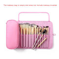 Miniatyrbild 1 av 6: 12/18/24 Hål Sminkborsteväska Funktionell case Organizer Sminkborstar Skydd Sminkverktyg Rullande påse pink