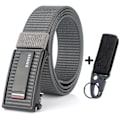 Miniatyrbild 1 av 6: Nytt mode herrbälte Toppkvalitet Bekväma nylon för män Metall Automatiskt spänne Ung Canvas Taktisk designerbälte Dark Gray Belt A Set 120cm Adjustable
