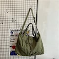 Miniatyrbild 1 av 6: Axelväskor i canvas med stor kapacitet Solid mjuk denim Fritids- eller resväska för kvinnor Mode Fatchels Vinterpaket Green 2 Large Capacity Bag