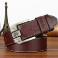 Miniatyrbild 4 av 6: Lyxmärke Designer Bälte Herr Mode Äkta Läder Midjerem Legering Nål Spänne Herrbälte Cummerbunds Ceinture Homme 2022 BOLODP-Coffee 100cm