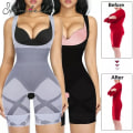 Miniatyrbild 2 av 6: Shapewear-korsett i ett stycke Reducerande kroppsformare Modellering Bantning Bodysuits Underkläder Formande magkontrolltrosor Black 2XL-3XL