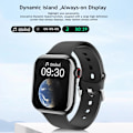 Miniatyrbild 6 av 6: Watch 9 Smart Watch Herr Kroppstemperatur BT Call NFC Always on Display Fitness Women Series 8 Smartwatch för Apple Android Black mesh belt