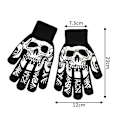 Miniatyrbild 1 av 6: Stickhandskar Skeletthuvud Lysande Halvfinger Hela Fingrar Print Varm Andas Män Kvinnor Fitness Handske Cykelutrustning Luminous-B3 One Size