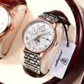 Miniatyrbild 3 av 6: Herrsportklockor för män Business rostfritt stål kvartsarmbandsur Man Lyxmärke Man Luminous Clock Klockor Reloj Hombre Rose Gold White