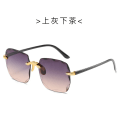 Miniatyrbild 1 av 6: Nytt i Europeiska och amerikanska Rimless Square Solglasögon Mode Trend Båglösa Solglasögon för kvinnor Street Shot Runway Solglasögon C multi