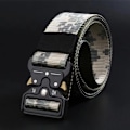 Miniatyrbild 1 av 6: Mode Herrbälten Utomhus Army Military Tactical Combat Bälte Canvas Nyhet Camo Print Nylon Midjeband Jeans Byxor Tillbehör camo3 125cm