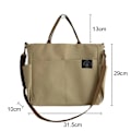 Miniatyrbild 3 av 6: Hylhexyr Dam Retro Stora Väskor Bomulls Canvas Axelväska Mode Crossbody Handväska Dragkedja Casual Tote Multi Pocket Outer Zipper Beige
