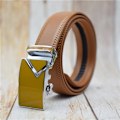 Miniatyrbild 1 av 6: Koläder Herrbälte Svart/blått/vitt/brunt/rött Automatiskt spänne Designerbälte Hane 2022 Fashionabla byxbälte för män Brown 110cm